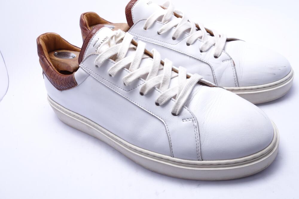 Magnanni Shoes Mens Size 11 White Leather Low Top Sneakers Made Spain 25094